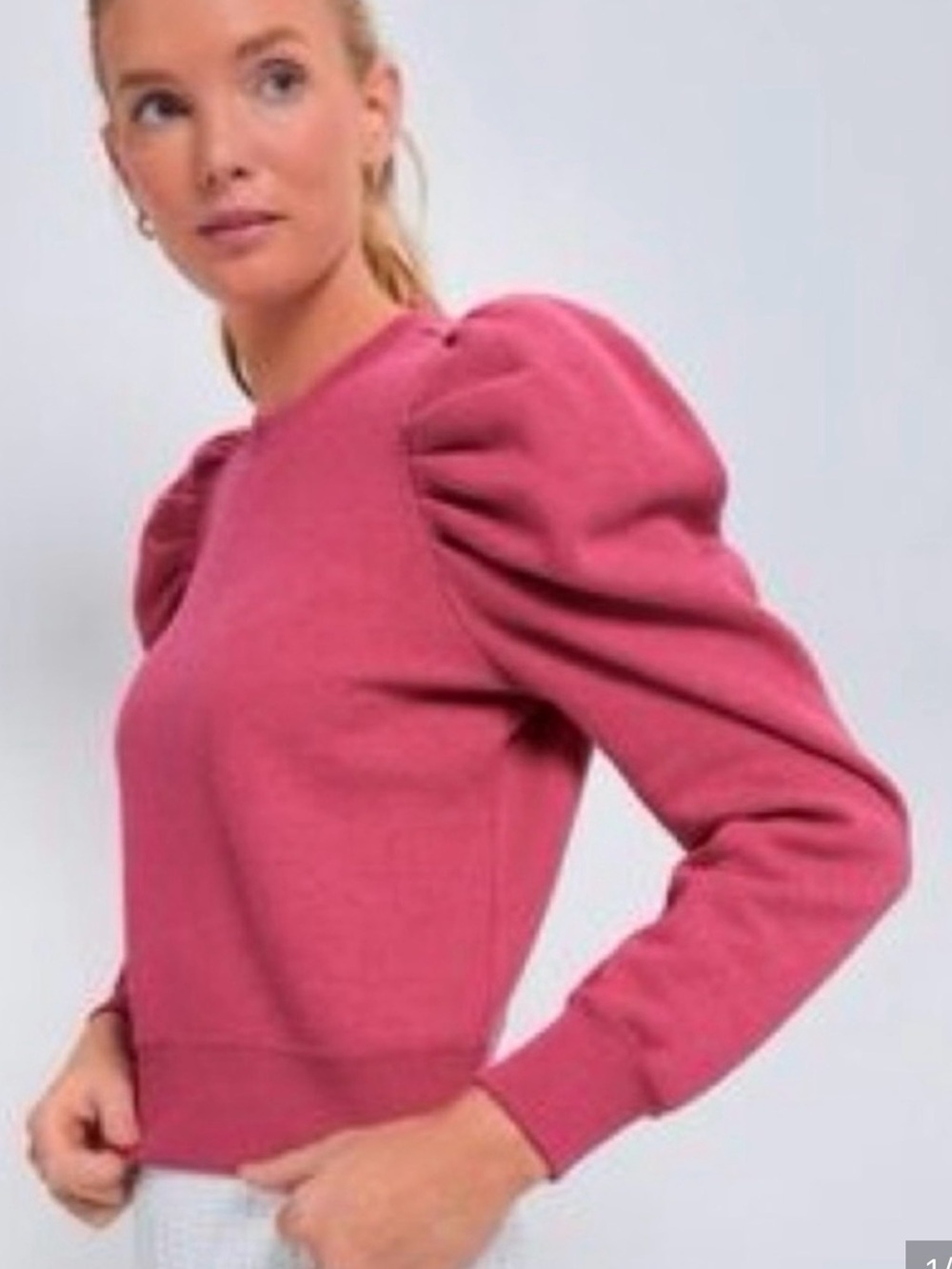Tuckernuck Sport Puff Sleeve Pink Crewneck Sweatshirt Women’s XL